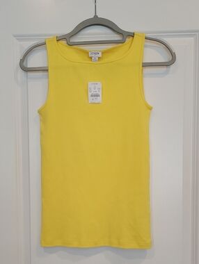 J.Crew Factory Women's Yellow 100% Cotton Tank Top Size XS NWT
